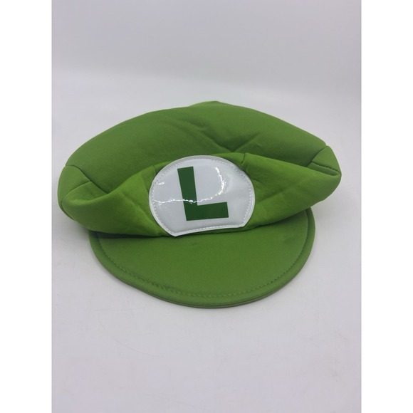 Super Mario Bros Luigi Hat Costume Cosplay Adult Size Elastic Green Cap - Picture 3 of 6
